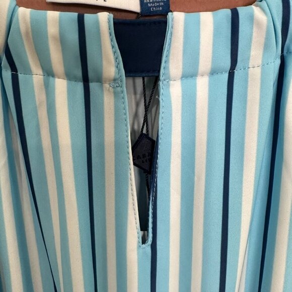 Cabana Life Nautical Tie Waist Maxi Dress Size Small Blue Stripe NWT Beach - Picture 4 of 11